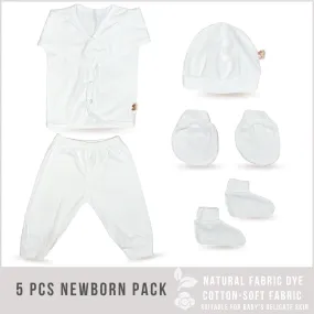 5 Pieces Newborn Clothes (1 Set WHITE Color)