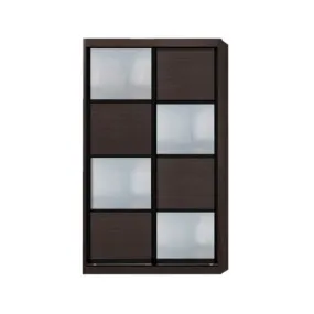 Angelina Modular Wardrobe (Walnut with Frosted Glass)