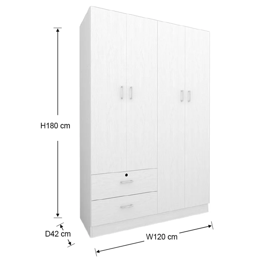 Averie 4 Door with 2 Drawer Wardrobe