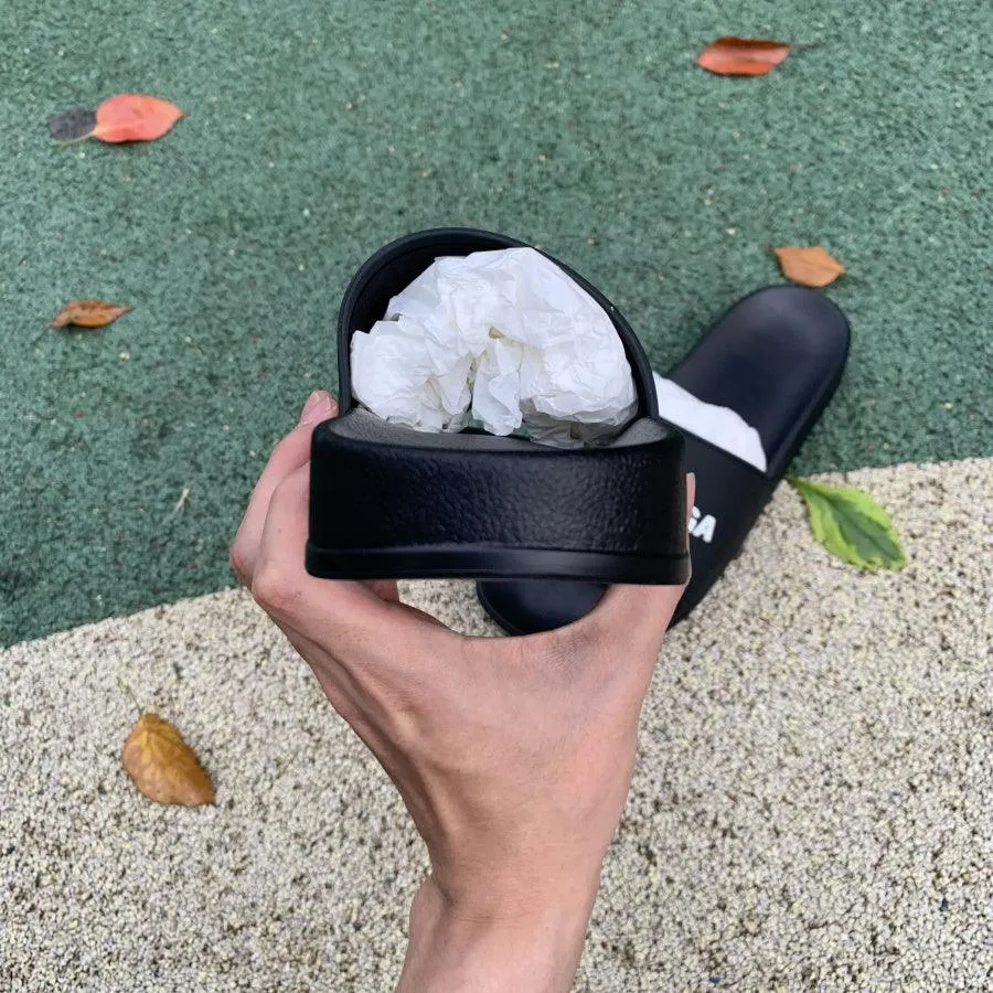 BALENCIAGA SLIPPERS LOGO *BLACK*