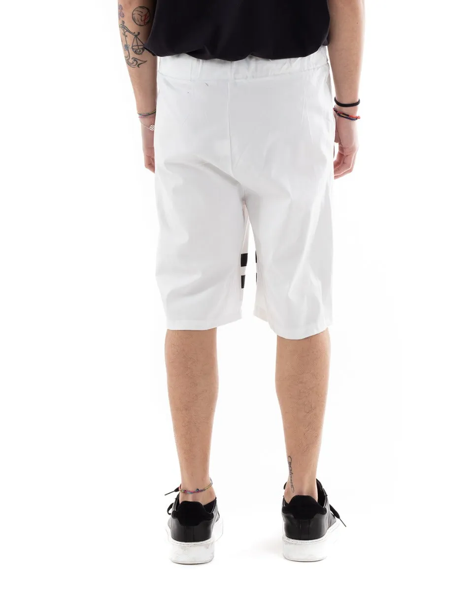 Bermuda Pantaloncino Uomo Corto Pantalaccio Bianco Casual GIOSAL-PC1906A