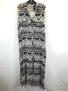 Black & White Dress Casual Maxi Clothes Mentor, Size 3x