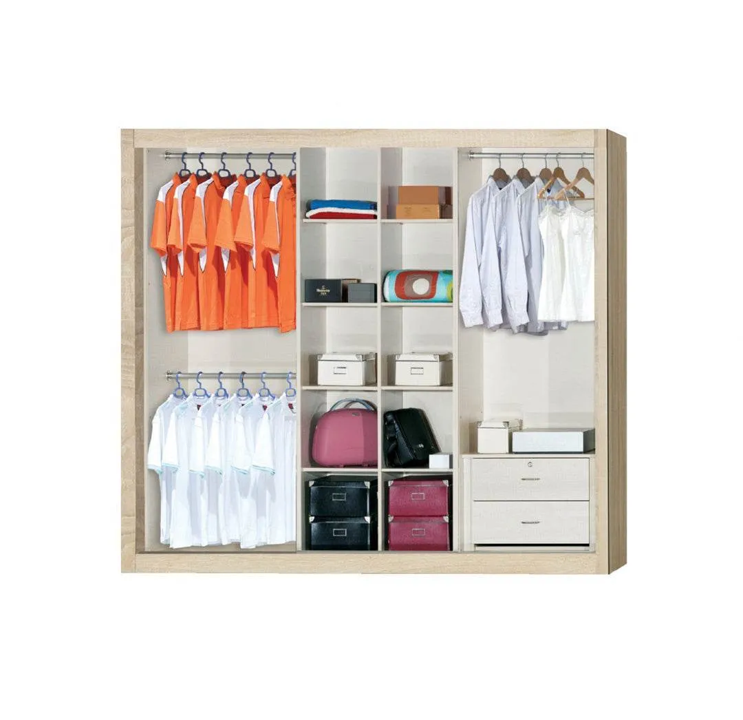 Caroline Modular Wardrobe (Dark Oak with Frosted Glass)