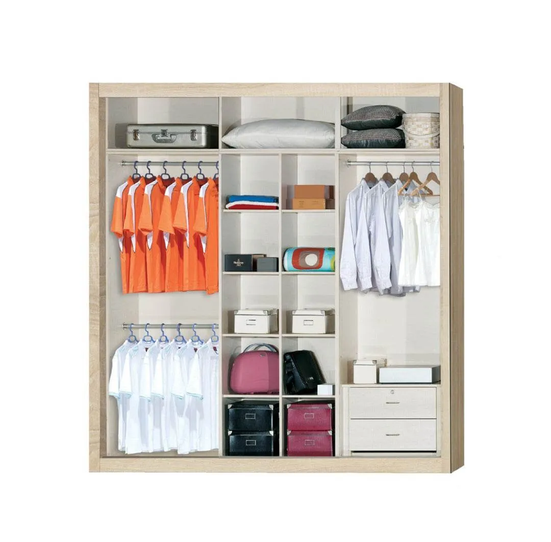 Caroline Modular Wardrobe (Dark Oak with Frosted Glass)