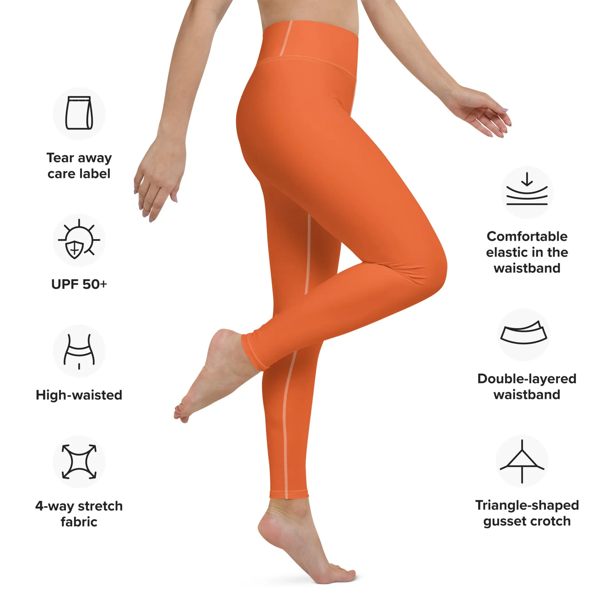 Casual Cool: Solid Color Leggings for Her Workout - Flamingo