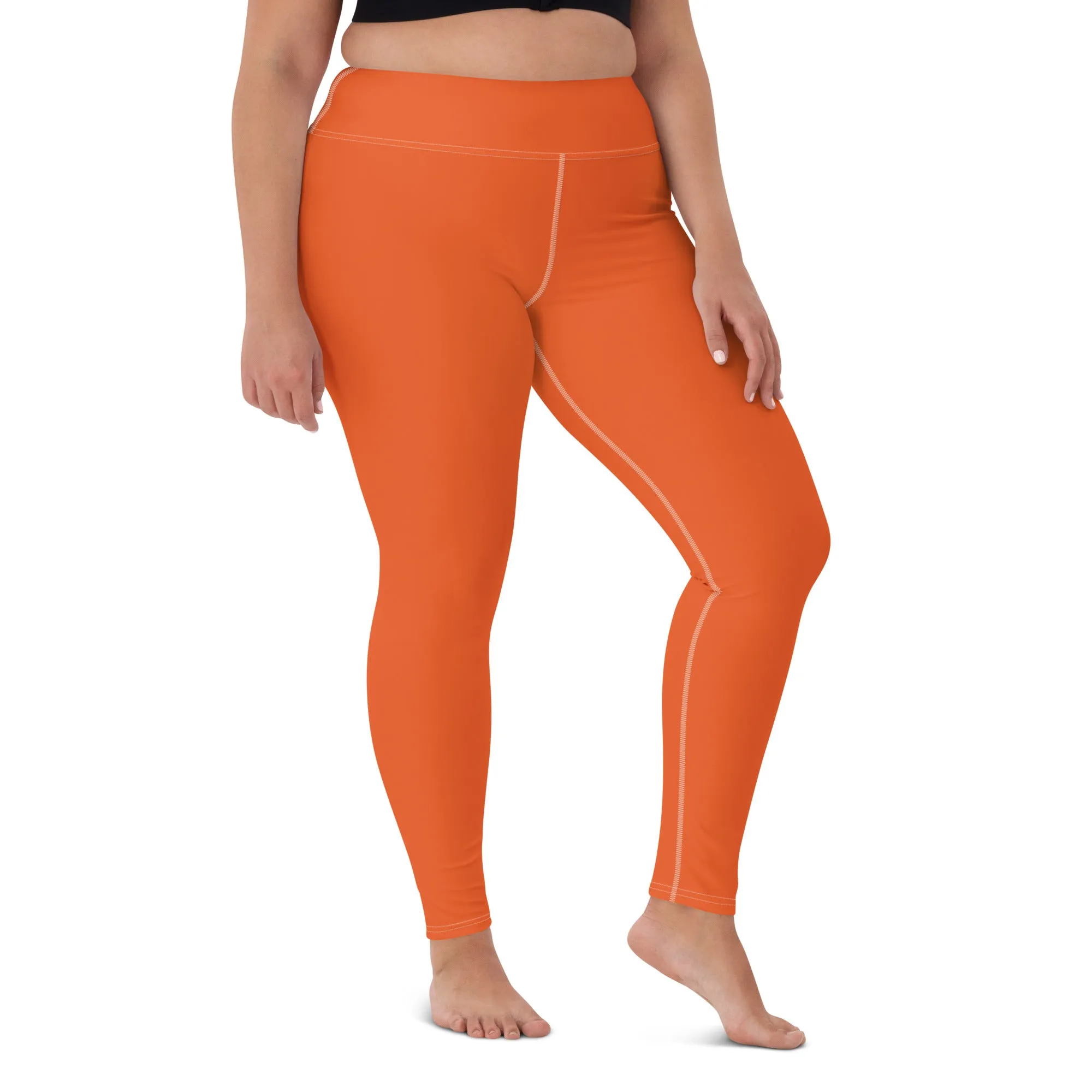 Casual Cool: Solid Color Leggings for Her Workout - Flamingo