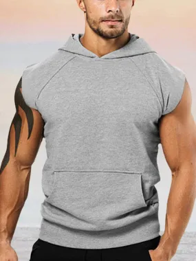 Casual Cotton Hooded Sports Tank Top