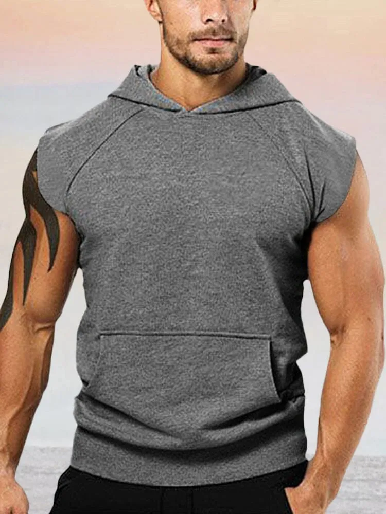 Casual Cotton Hooded Sports Tank Top