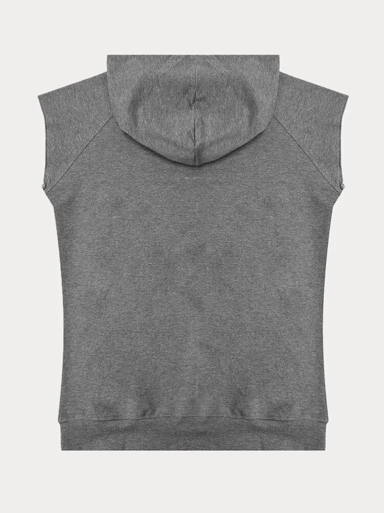 Casual Cotton Hooded Sports Tank Top