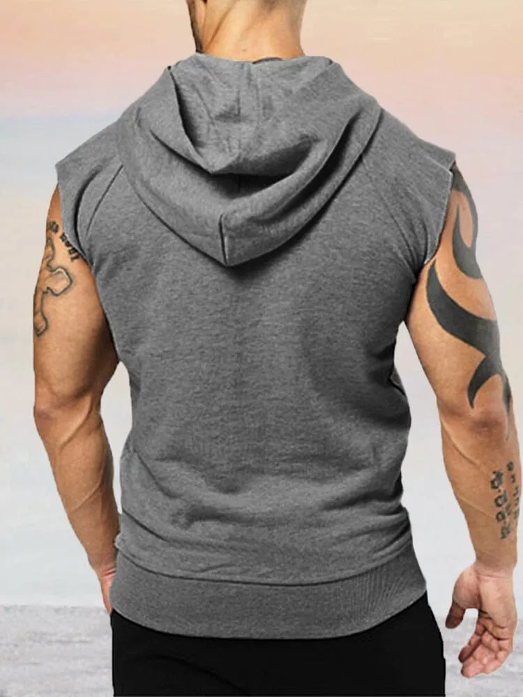 Casual Cotton Hooded Sports Tank Top