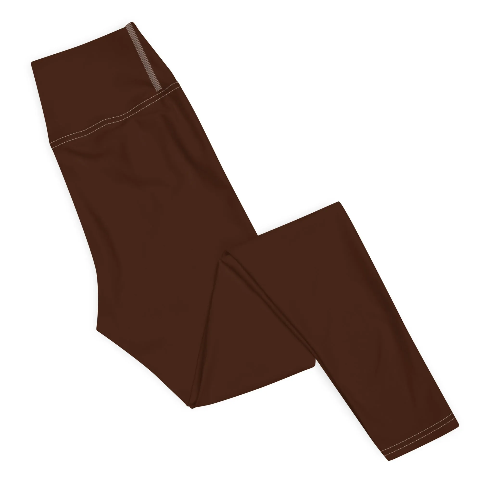 Casual Elegance: Solid Color Workout Leggings for Women - Chocolate