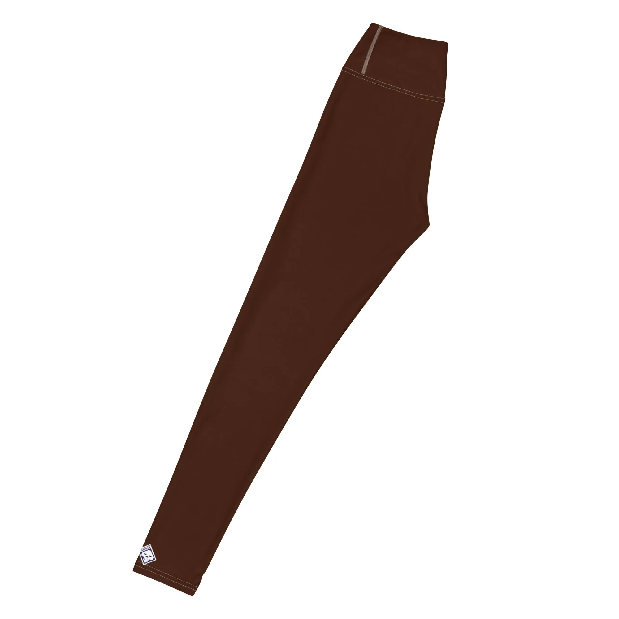 Casual Elegance: Solid Color Workout Leggings for Women - Chocolate