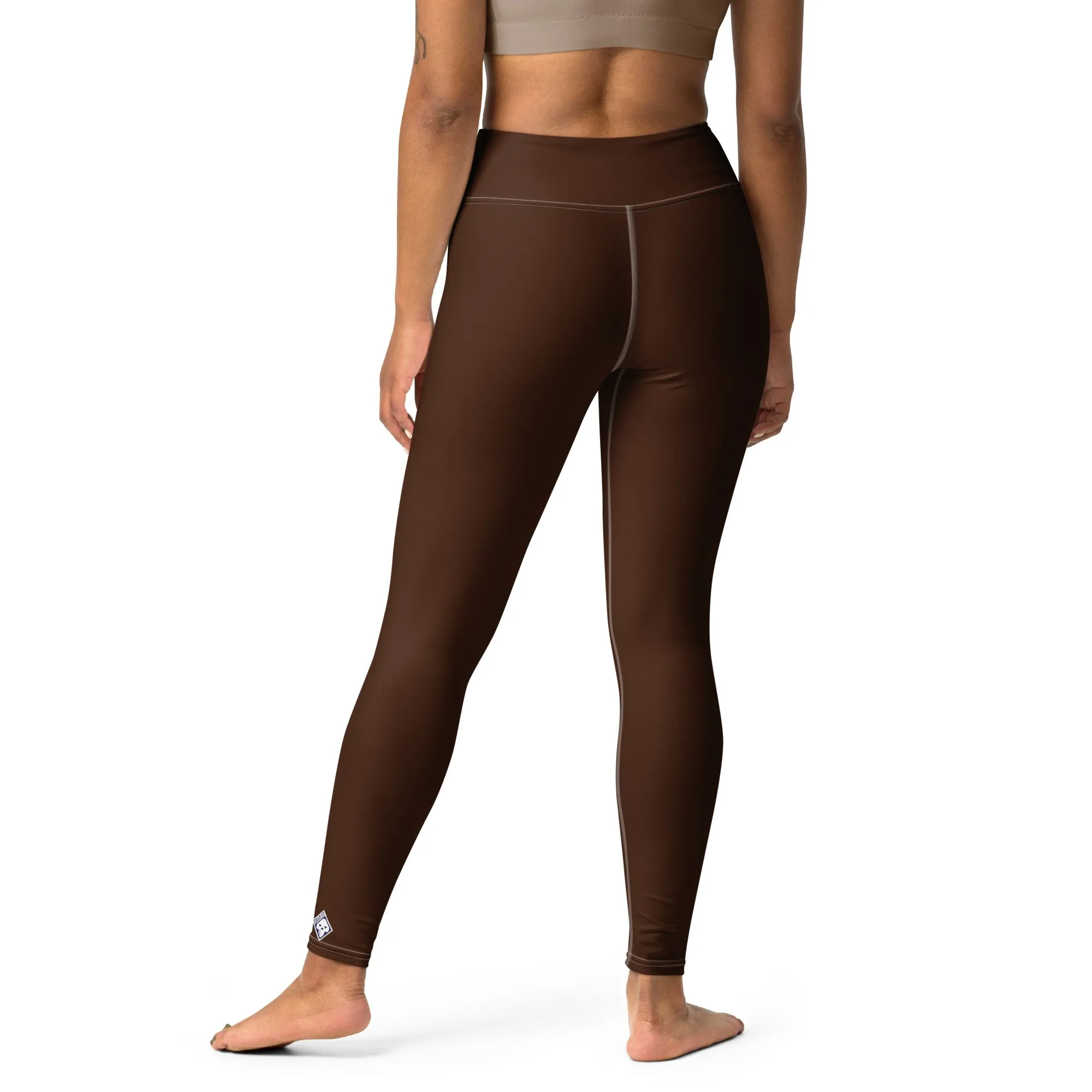 Casual Elegance: Solid Color Workout Leggings for Women - Chocolate