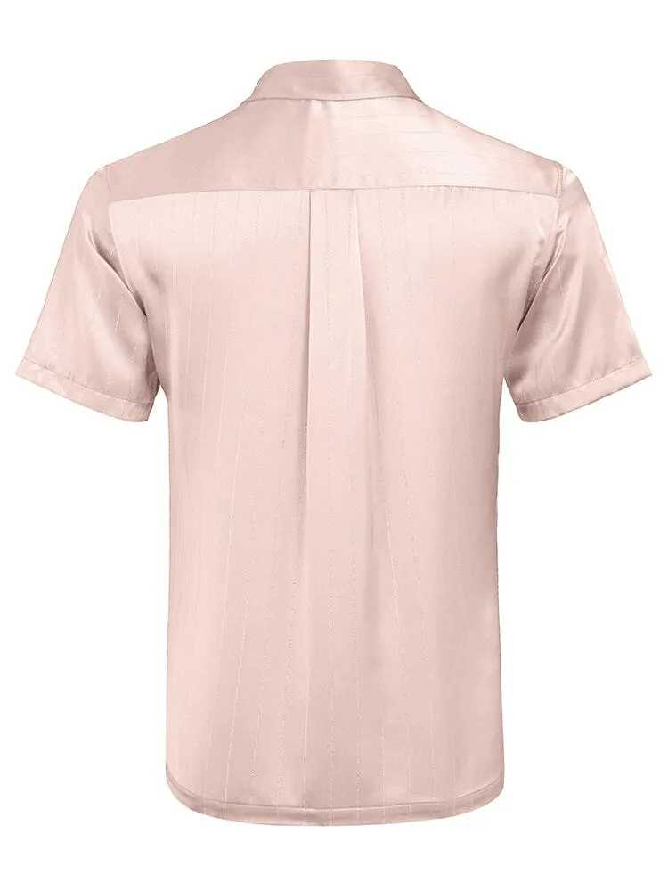 Casual Silk Satin Short Sleeve Shirt (US Only)