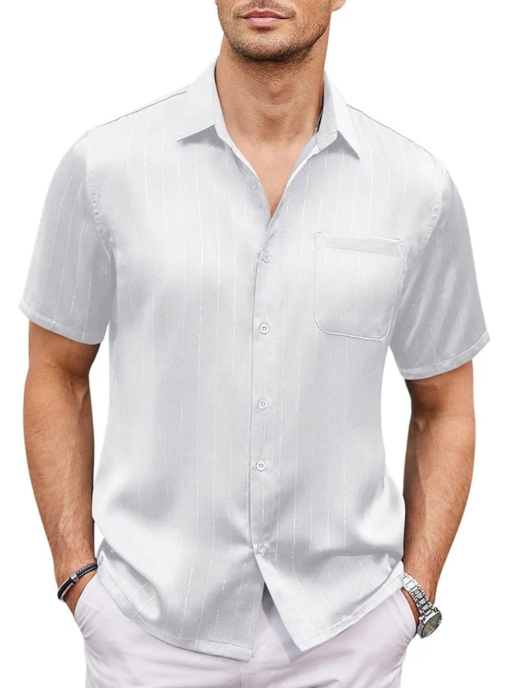 Casual Silk Satin Short Sleeve Shirt (US Only)