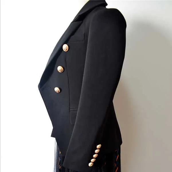 Double Breasted Women's Casual Black Blazer Jacket