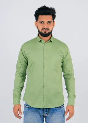 Green Men Regular Fit Full Sleeves Casual Shirt