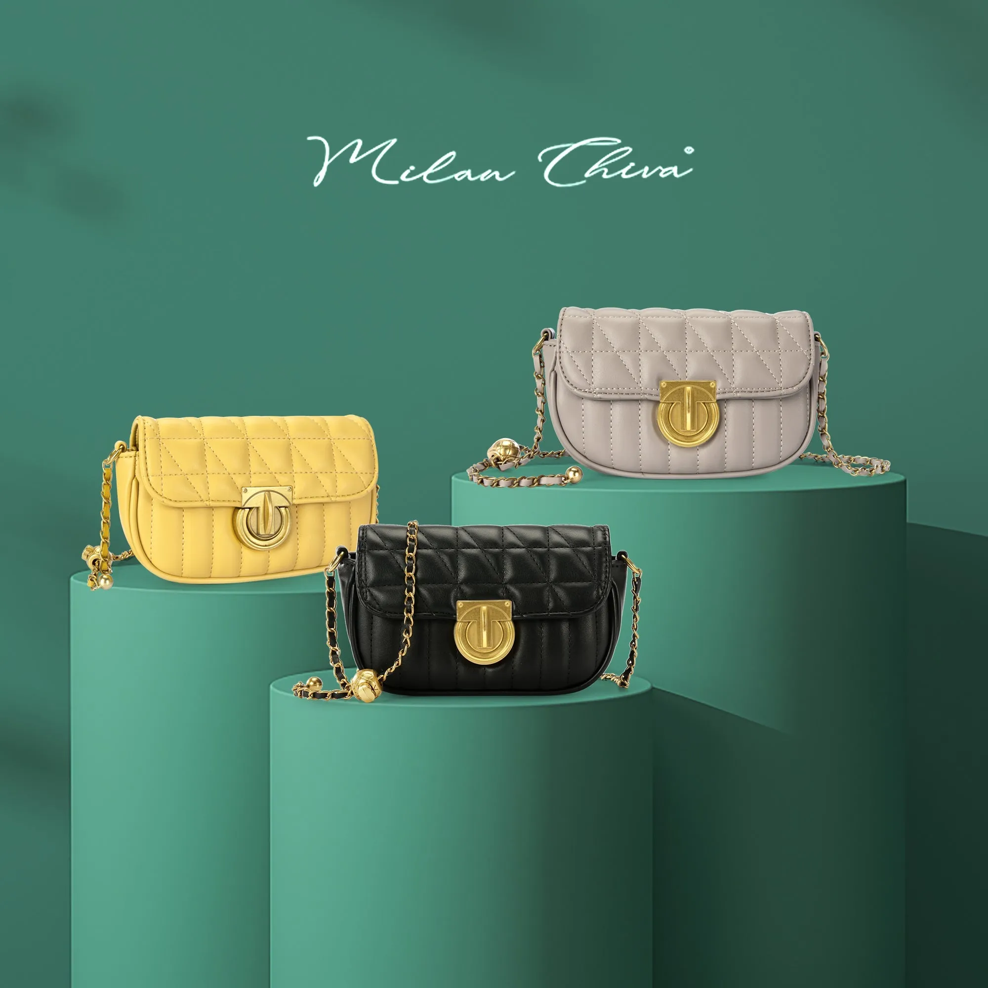 Milan Chiva Casual Quilted Plain Crossbody Bag