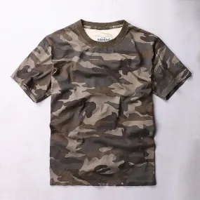 Outdoor Casual Camouflage Round Neck Men Short Sleeve T-shirt