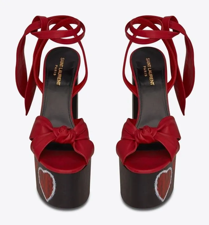 'Paige' Sandals in Painted Leather