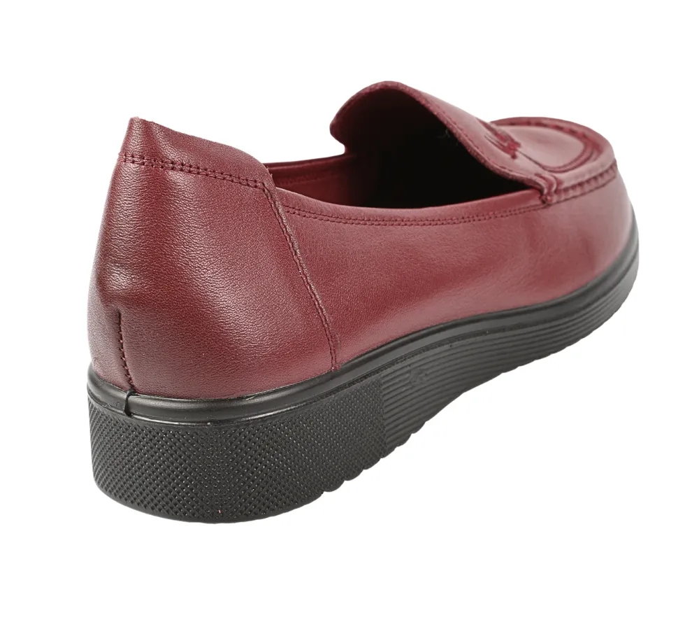 Pantofi casual, femei, FORMAZIONE, 230523 bordo, piele naturala