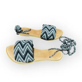 Shades of Gray Lace up Sandals | Woven Summer Shoes