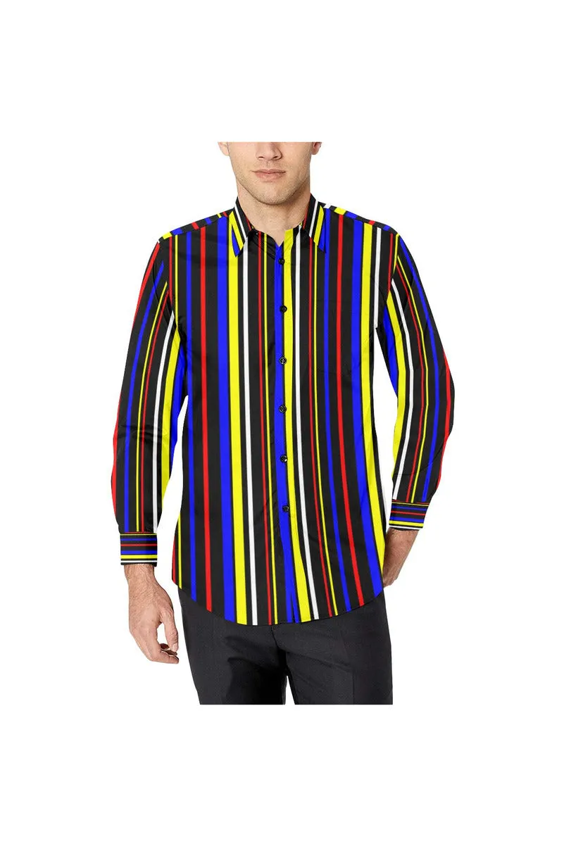 Striped Men's All Over Print Casual Dress Shirt (Model T61)